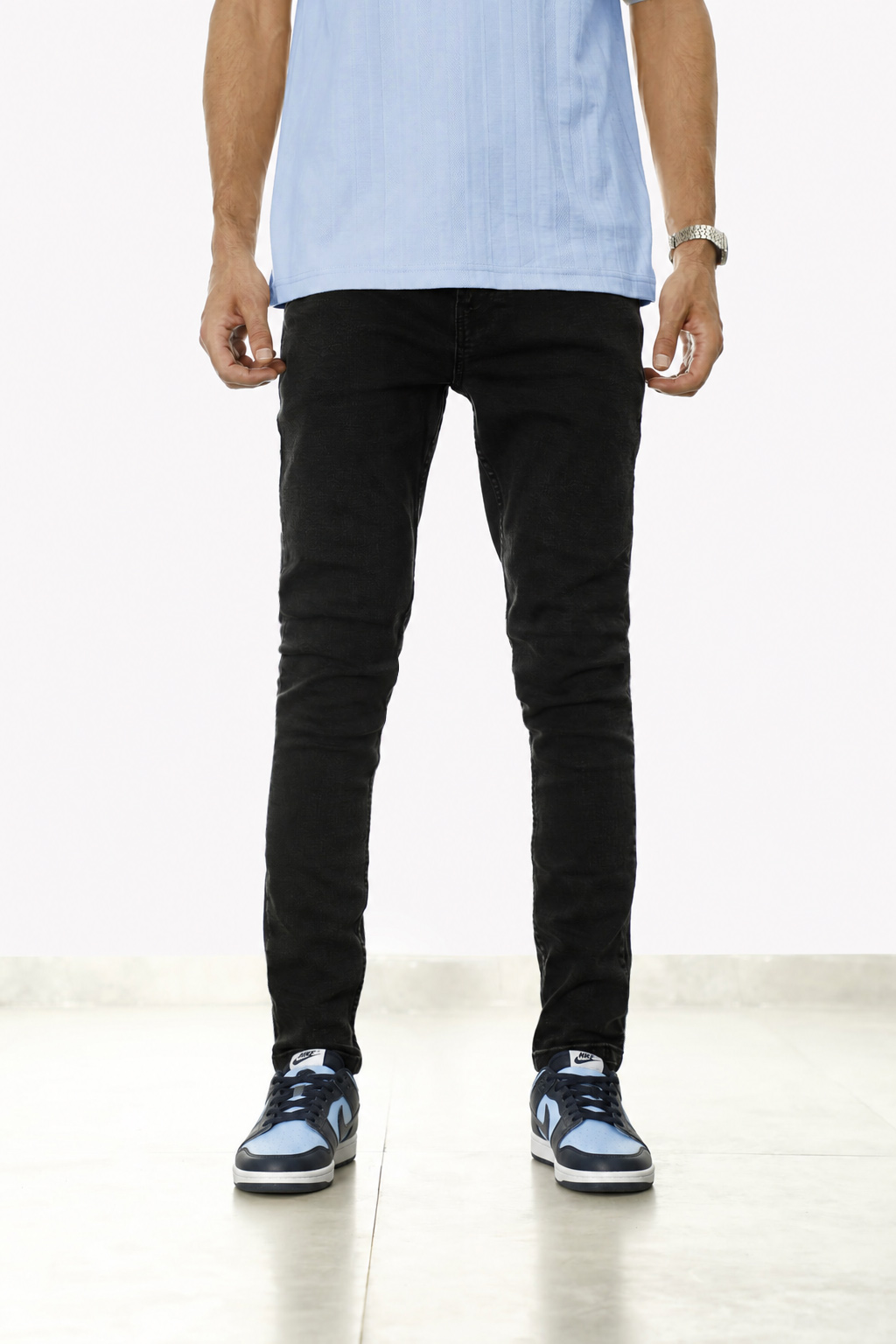 PMD00533-Model-Black (1) شلوار جین Skinny مردانه M533 - Image 1