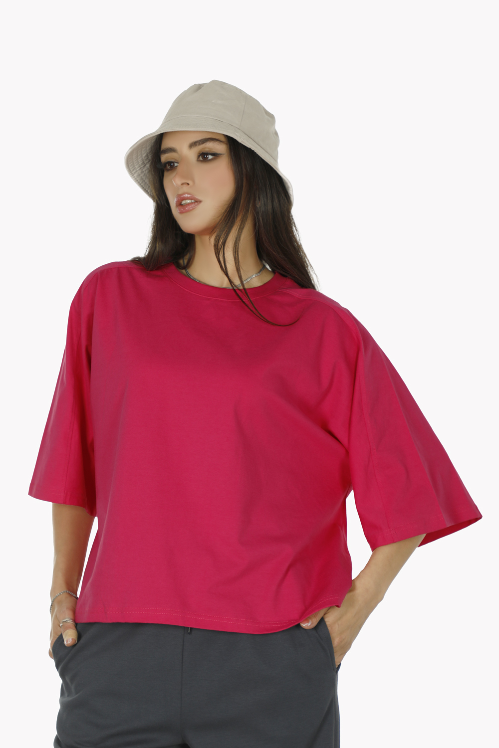 TWK02376-red-Model1new تیشرت زنانه کد W2376 - Image 1