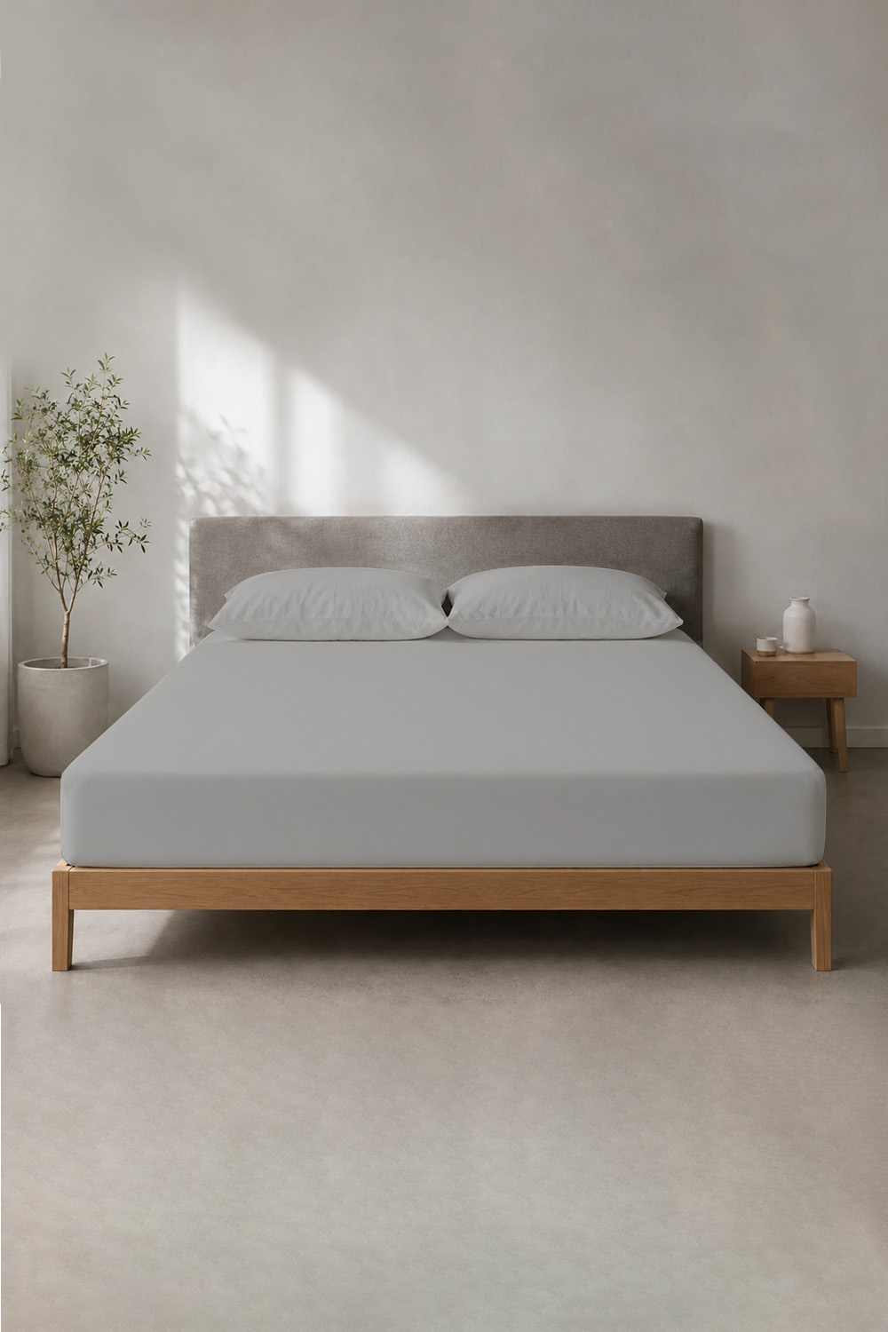 RTC02281-Malhafe keshdarlight-Light gray ملحفه کشدار سایز R2281 160 - Image 1