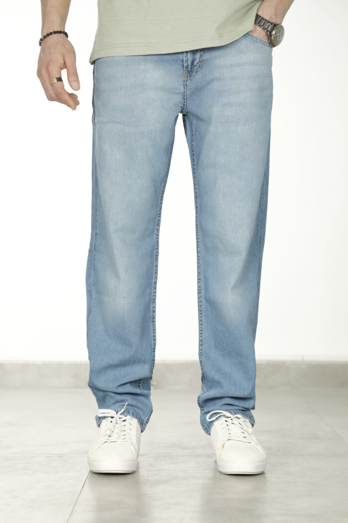 شلوار جین نازک Straight مردانه M104 - Image 6