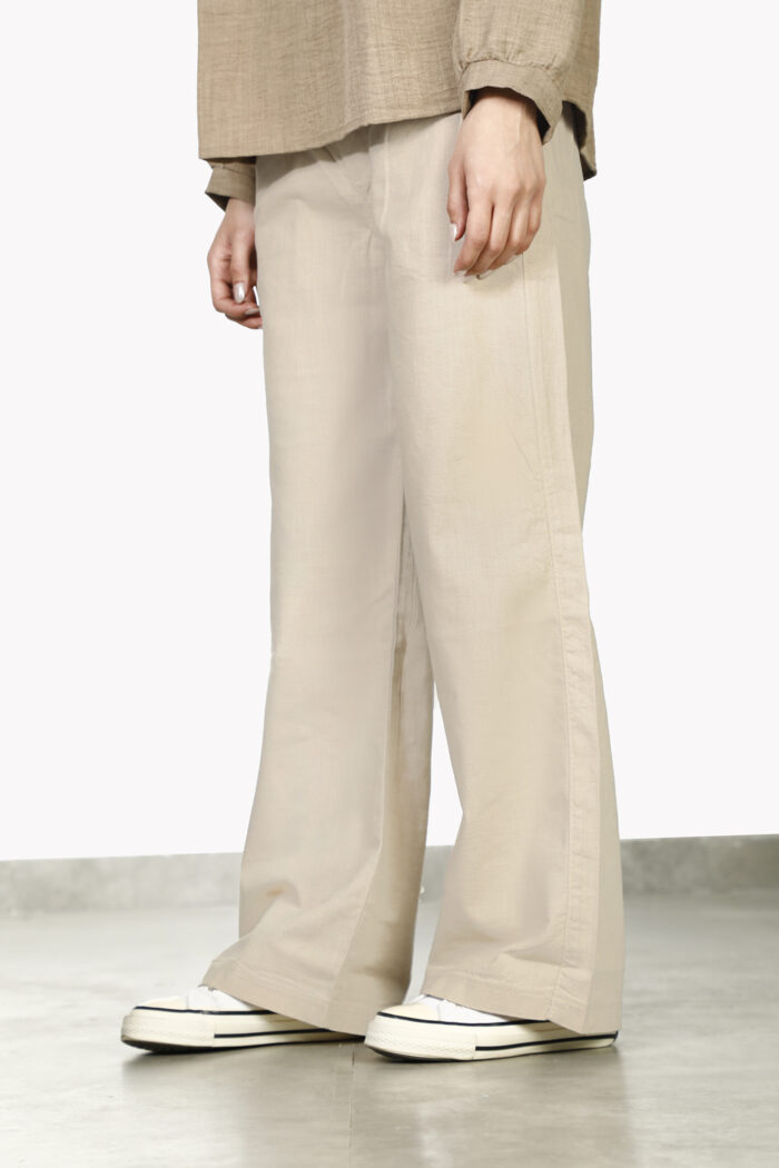 شلوار لینن Wide leg زنانه W2177 - Image 4