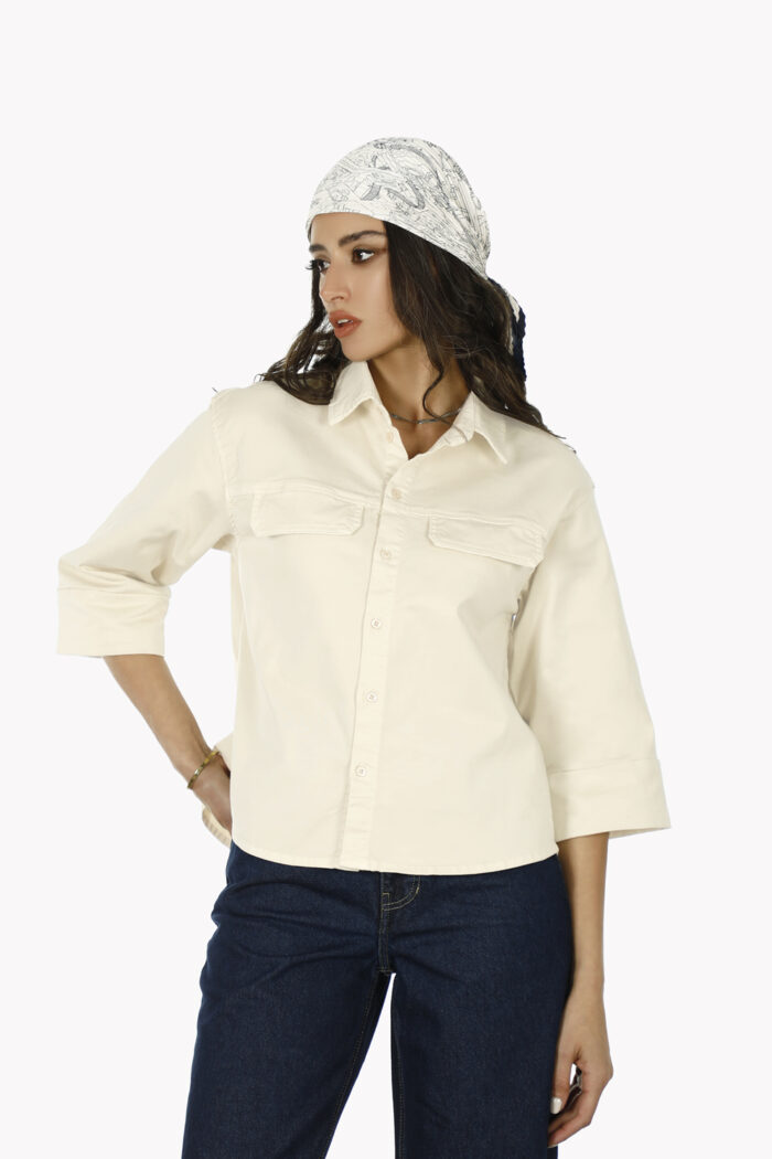 شومیز کتان زنانه W2304 - Image 2
