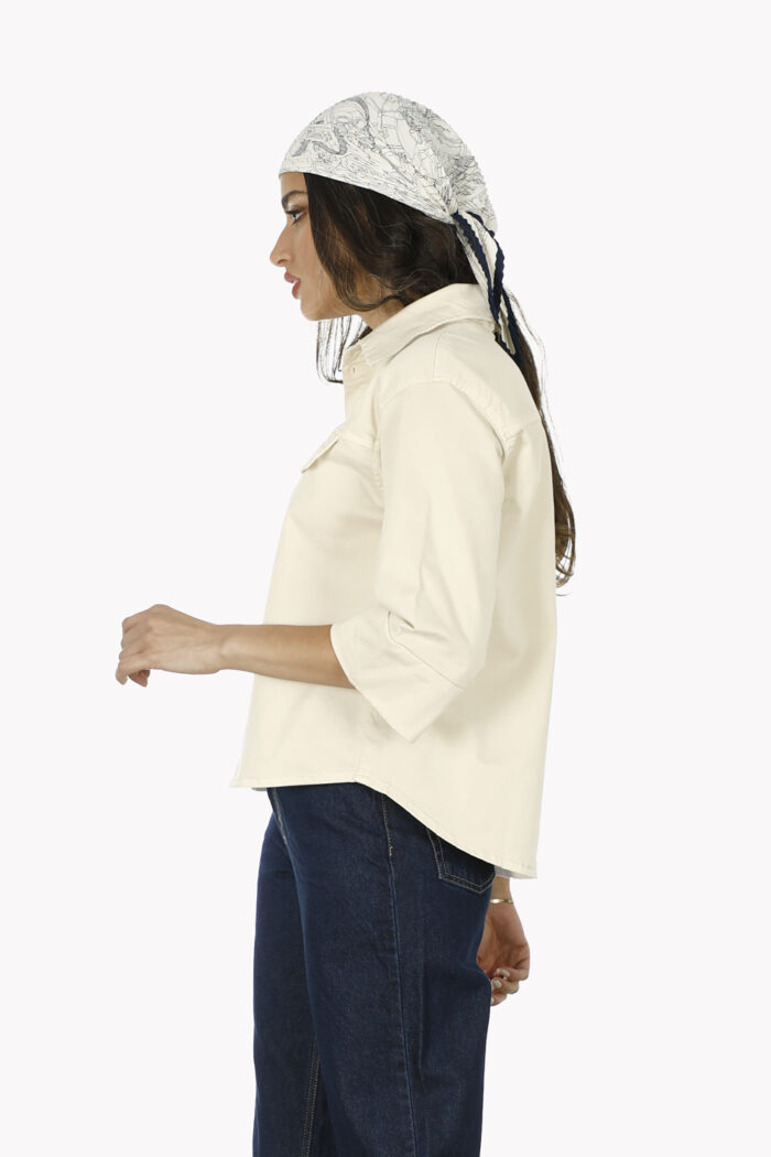 شومیز کتان زنانه W2304 - Image 5