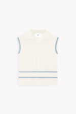 تاپ بافت نازک آستين حلقه اي يقه برگردان F9100186 - Image 2