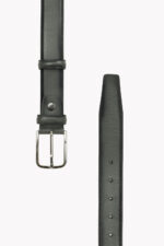 کمربند چرم مردانه طوسی دولا 3/5  F9000220