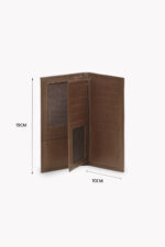 کیف پول مردانه چرم طبیعی عسلی F9000227
