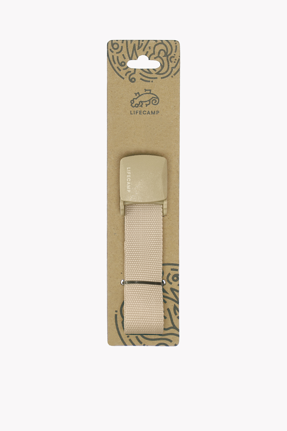 FAUC91002371-Cream1 کمربند کتان برزنتی کلیپسی(طرح ساده) FAUC9100237 - Image 1